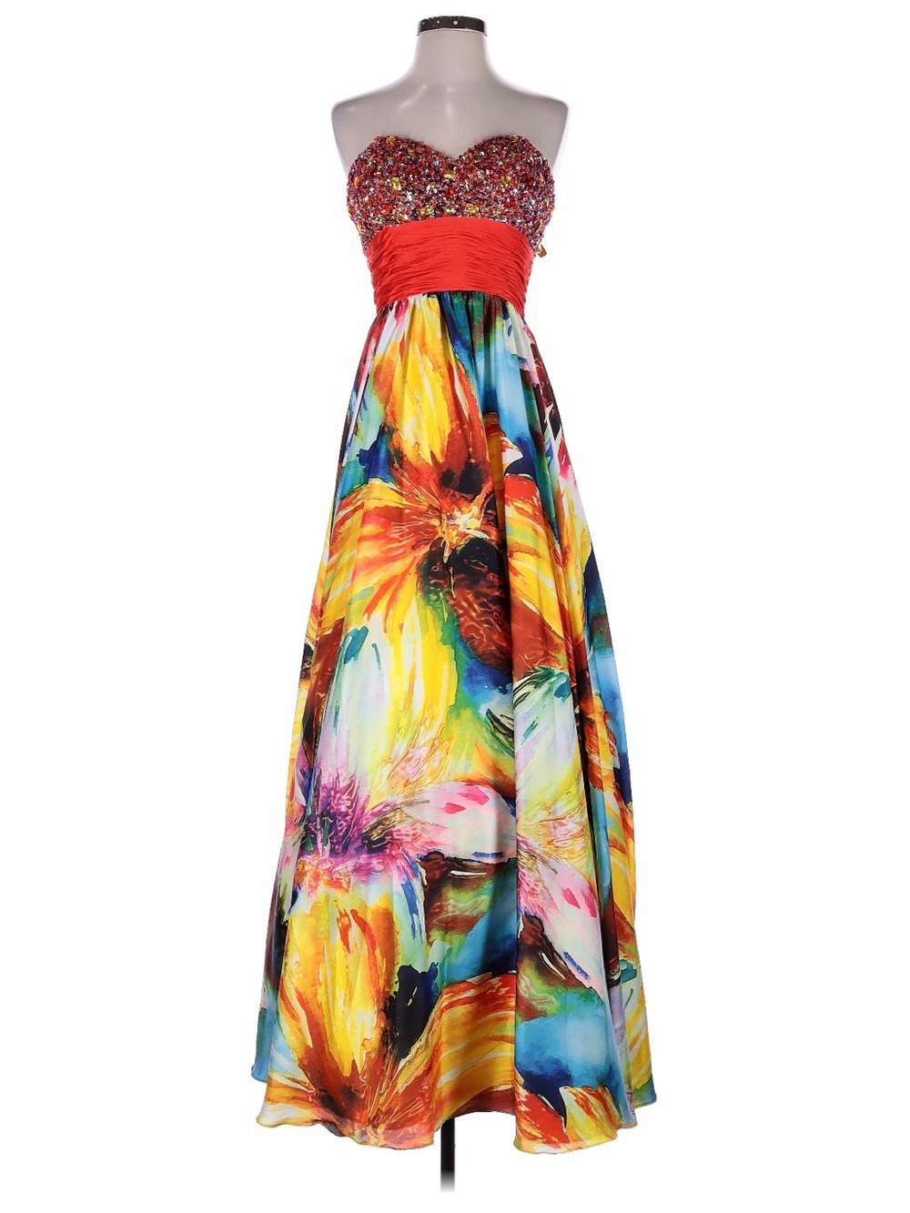 Nina Canacci Women's Floral Beaded Bodice Formal Prom Dress - Size 6